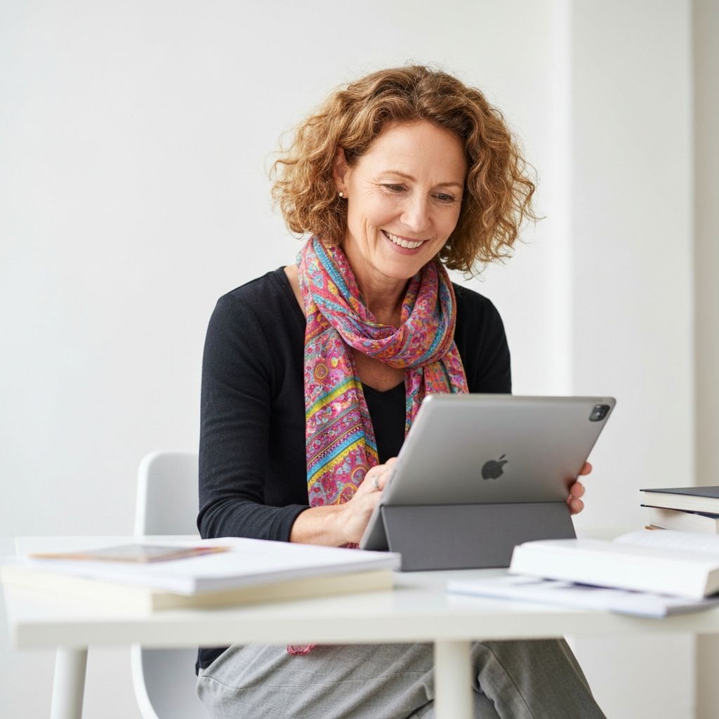 Creative entrepreneur on tablet